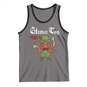 Funny Pretzel Tank Top Guten Tag Lederhosen Bratwurst Oktoberfest TS11 Deep Heather Black Print Your Wear