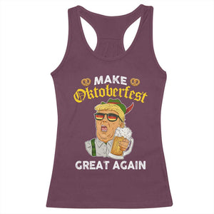 Funny Trump Beer Racerback Tank Top Make Oktoberfest Great Again Pretzels TS11 Maroon Print Your Wear