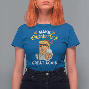 Funny Trump Beer T Shirt For Women Make Oktoberfest Great Again Pretzels TS11 Royal Blue Print Your Wear