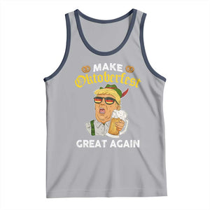 Funny Trump Beer Tank Top Make Oktoberfest Great Again Pretzels TS11 Athletic Heather Navy Print Your Wear