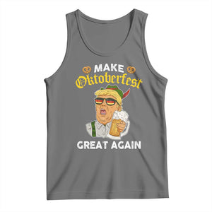 Funny Trump Beer Tank Top Make Oktoberfest Great Again Pretzels TS11 Black Heather Print Your Wear