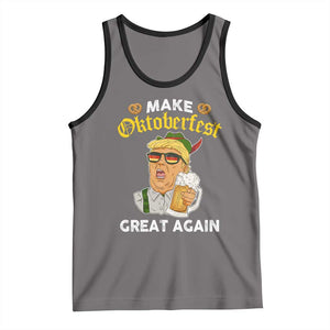 Funny Trump Beer Tank Top Make Oktoberfest Great Again Pretzels TS11 Deep Heather Black Print Your Wear