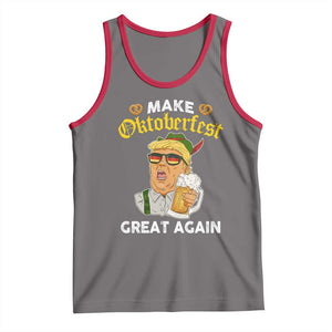 Funny Trump Beer Tank Top Make Oktoberfest Great Again Pretzels TS11 Deep Heather Red Print Your Wear