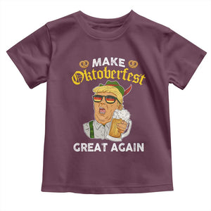 Funny Trump Beer Toddler T Shirt Make Oktoberfest Great Again Pretzels TS11 Maroon Print Your Wear