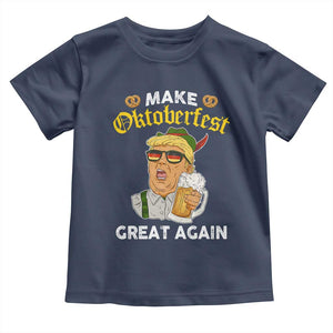 Funny Trump Beer Toddler T Shirt Make Oktoberfest Great Again Pretzels TS11 Navy Print Your Wear