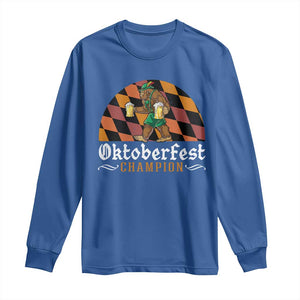 Funny Bigfoot Long Sleeve Shirt Oktoberfest Champion Beer Lederhosen TS11 Royal Blue Print Your Wear