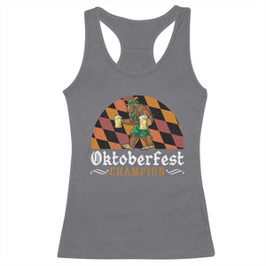 Funny Bigfoot Racerback Tank Top Oktoberfest Champion Beer Lederhosen TS11 Charcoal Print Your Wear