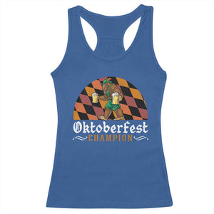Funny Bigfoot Racerback Tank Top Oktoberfest Champion Beer Lederhosen TS11 Royal Blue Print Your Wear