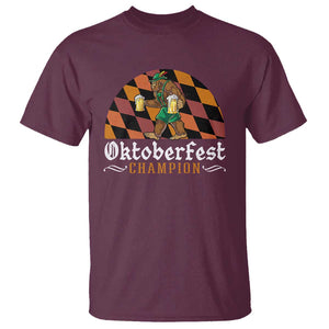 Funny Bigfoot T Shirt Oktoberfest Champion Beer Lenderhosen TS11 Maroon Print Your Wear
