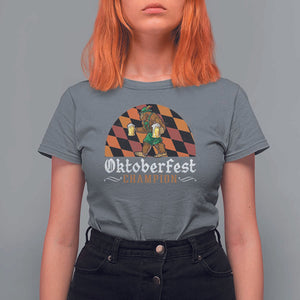 Funny Bigfoot T Shirt For Women Oktoberfest Champion Beer Lenderhosen TS11 Charcoal Print Your Wear