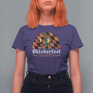 Funny Bigfoot T Shirt For Women Oktoberfest Champion Beer Lenderhosen TS11 Purple Print Your Wear