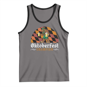 Funny Bigfoot Tank Top Oktoberfest Champion Beer Lederhosen TS11 Deep Heather Black Print Your Wear