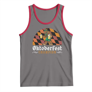 Funny Bigfoot Tank Top Oktoberfest Champion Beer Lederhosen TS11 Deep Heather Red Print Your Wear