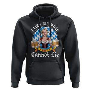 I Like Big Mugs And I Cannot Lie Hoodie Oktoberfest Party Beer Dirndl Bavarian Flag TS11 Black Print Your Wear