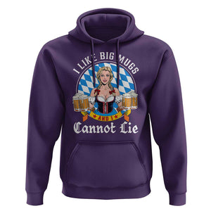 I Like Big Mugs And I Cannot Lie Hoodie Oktoberfest Party Beer Dirndl Bavarian Flag TS11 Purple Print Your Wear