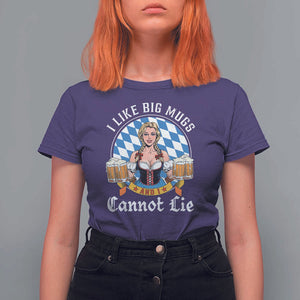 I Like Big Mugs And I Cannot Lie T Shirt For Women Oktoberfest Party Beer Dirndl Bavarian Flag TS11 Purple Print Your Wear