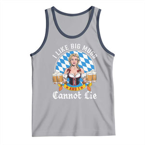 I Like Big Mugs And I Cannot Lie Tank Top Oktoberfest Party Beer Dirndl Bavarian Flag TS11 Athletic Heather Navy Print Your Wear