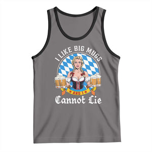 I Like Big Mugs And I Cannot Lie Tank Top Oktoberfest Party Beer Dirndl Bavarian Flag TS11 Deep Heather Black Print Your Wear