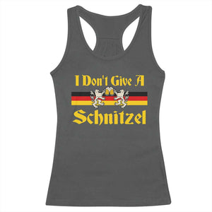 Funny Oktoberfest Racerback Tank Top I Don't Give a Schnitzel German Lion Beer TS11 Dark Heather Print Your Wear