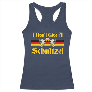 Funny Oktoberfest Racerback Tank Top I Don't Give a Schnitzel German Lion Beer TS11 Navy Print Your Wear