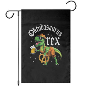 Funny Oktoberfest Dinosaur Garden Flag Oktobasaurus Rex Lederhosen Bavarian Beer TS11 Black Print Your Wear