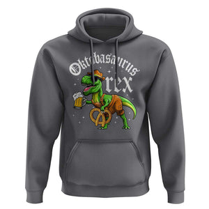 Funny Oktoberfest Dinosaur Hoodie Oktobasaurus Rex Lederhosen Bavarian Beer TS11 Charcoal Print Your Wear