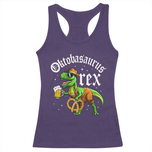 Funny Oktoberfest Dinosaur Racerback Tank Top Oktobasaurus Rex Lederhosen Bavarian Beer TS11 Purple Print Your Wear