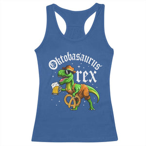 Funny Oktoberfest Dinosaur Racerback Tank Top Oktobasaurus Rex Lederhosen Bavarian Beer TS11 Royal Blue Print Your Wear