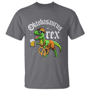 Funny Oktoberfest Dinosaur T Shirt Oktobasaurus Rex Lederhosen Bavarian Beer TS11 Charcoal Print Your Wear