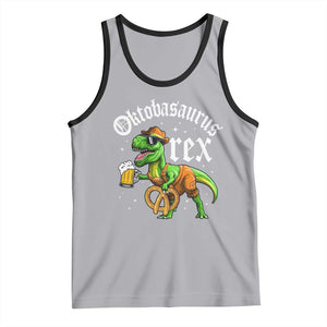 Funny Oktoberfest Dinosaur Tank Top Oktobasaurus Rex Lederhosen Bavarian Beer TS11 Athletic Heather Black Print Your Wear