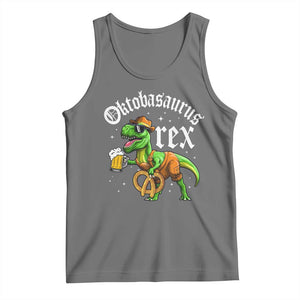 Funny Oktoberfest Dinosaur Tank Top Oktobasaurus Rex Lederhosen Bavarian Beer TS11 Black Heather Print Your Wear