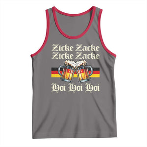 Funny Zicke Zacke Hoi Tank Top Oktoberfest German Flag Party TS11 Deep Heather Red Print Your Wear