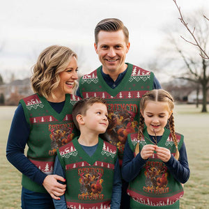 Funny Experienced Cock Handler V-Neck Knit Sweater Vest Inappropriate Adult Humor Chicken TS11 Red Green Print Your Wear