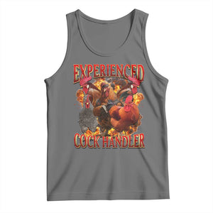 Funny Experienced Cock Handler Tank Top Inappropriate Adult Humor Chicken TS11 Black Heather Print Your Wear