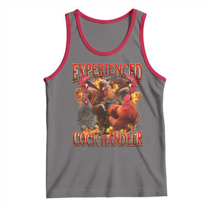 Funny Experienced Cock Handler Tank Top Inappropriate Adult Humor Chicken TS11 Deep Heather Red Print Your Wear