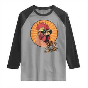 Funny Big Cock Chicken Raglan Shirt Raunchy Inappropriate Adult Humor TS11 Sport Gray Black Print Your Wear