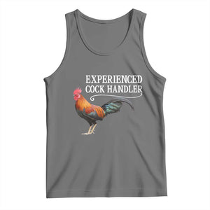 Funny Experienced Cock Handler Tank Top Raunchy Inappropriate Adult Humor Chicken TS11 Black Heather Print Your Wear
