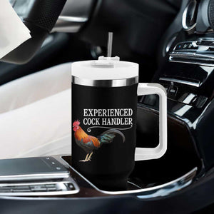 Funny Experienced Cock Handler Tumbler With Handle Raunchy Inappropriate Adult Humor Chicken TS11 Print Your Wear