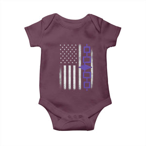 Haudenosaunee Iroquois USA Flag Native American Baby Onesie TS11 Maroon Print Your Wear