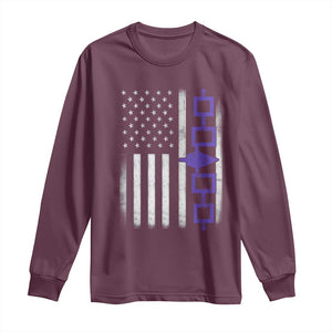 Haudenosaunee Iroquois USA Flag Native American Long Sleeve Shirt TS11 Maroon Print Your Wear