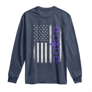 Haudenosaunee Iroquois USA Flag Native American Long Sleeve Shirt TS11 Navy Print Your Wear