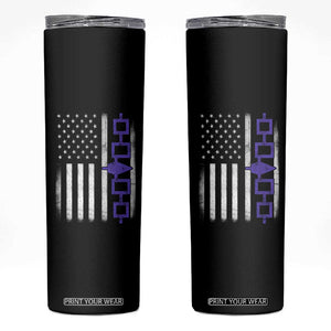 Haudenosaunee Iroquois USA Flag Native American Skinny Tumbler TS11 Black Print Your Wear