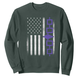 Haudenosaunee Iroquois USA Flag Native American Sweatshirt TS11 Dark Forest Green Print Your Wear