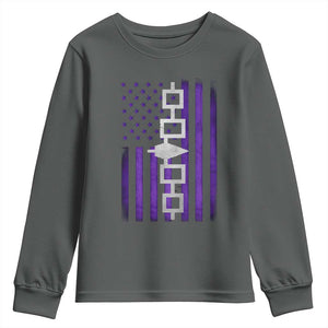 Haudenosaunee Iroquois Pride USA Flag Native American Youth Sweatshirt TS11 Dark Heather Print Your Wear