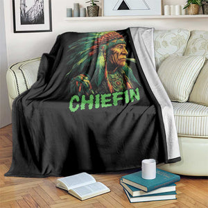 Funny Chiefin Weed Indian Native American Marijuana Throw Blanket TS11 Print Your Wear