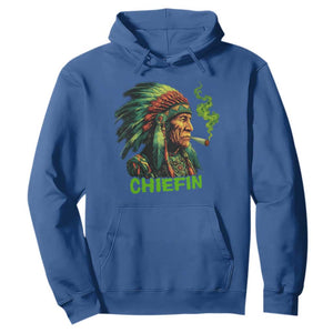 Funny Chiefin Weed Indian Native American Marijuana Hoodie TS11 Royal Blue Print Your Wear