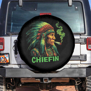 Funny Chiefin Weed Indian Native American Marijuana Spare Tire Cover TS11 No hole Black Print Your Wear