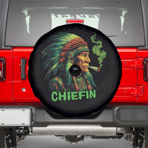 Funny Chiefin Weed Indian Native American Marijuana Spare Tire Cover TS11 Black Print Your Wear