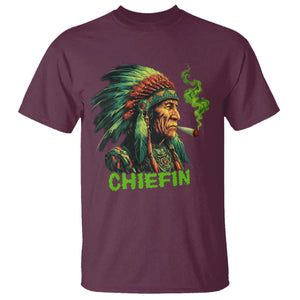 Funny Chiefin Weed Indian Native American Marijuana T Shirt TS11 Maroon Print Your Wear