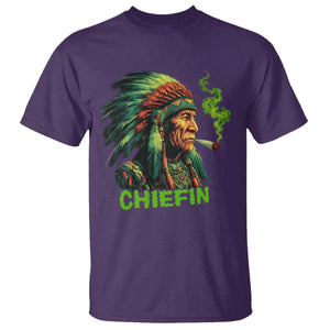 Funny Chiefin Weed Indian Native American Marijuana T Shirt TS11 Purple Print Your Wear